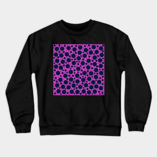 Random Polka Dots - Black on Hot Pink Crewneck Sweatshirt
